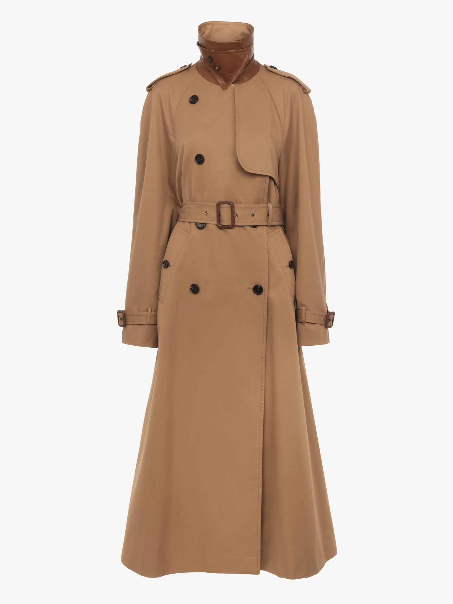LONG TRENCH COAT IN COTTON GABARDINE - 2