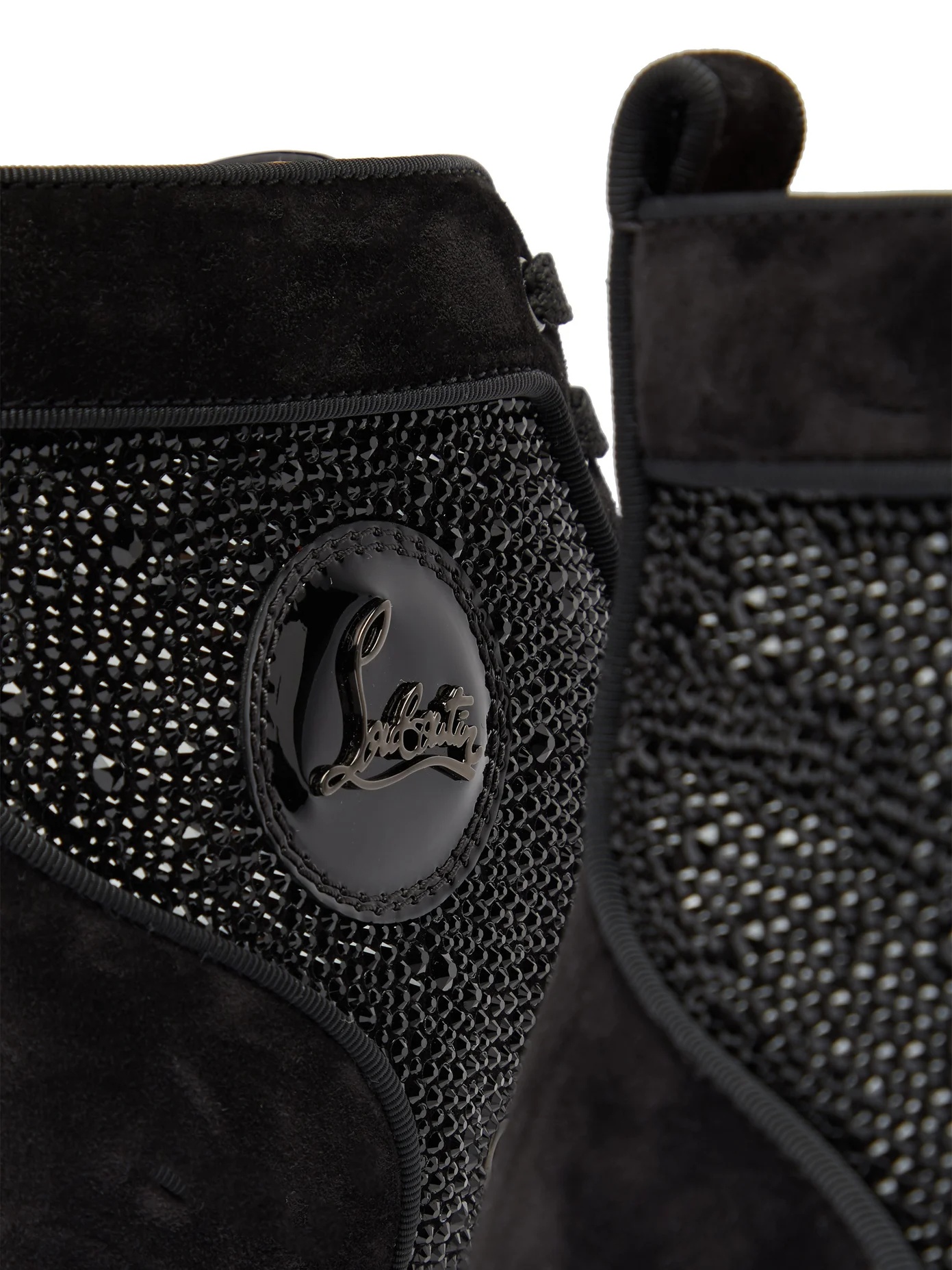 Rantus crystal-embellished high-top suede trainers - 6