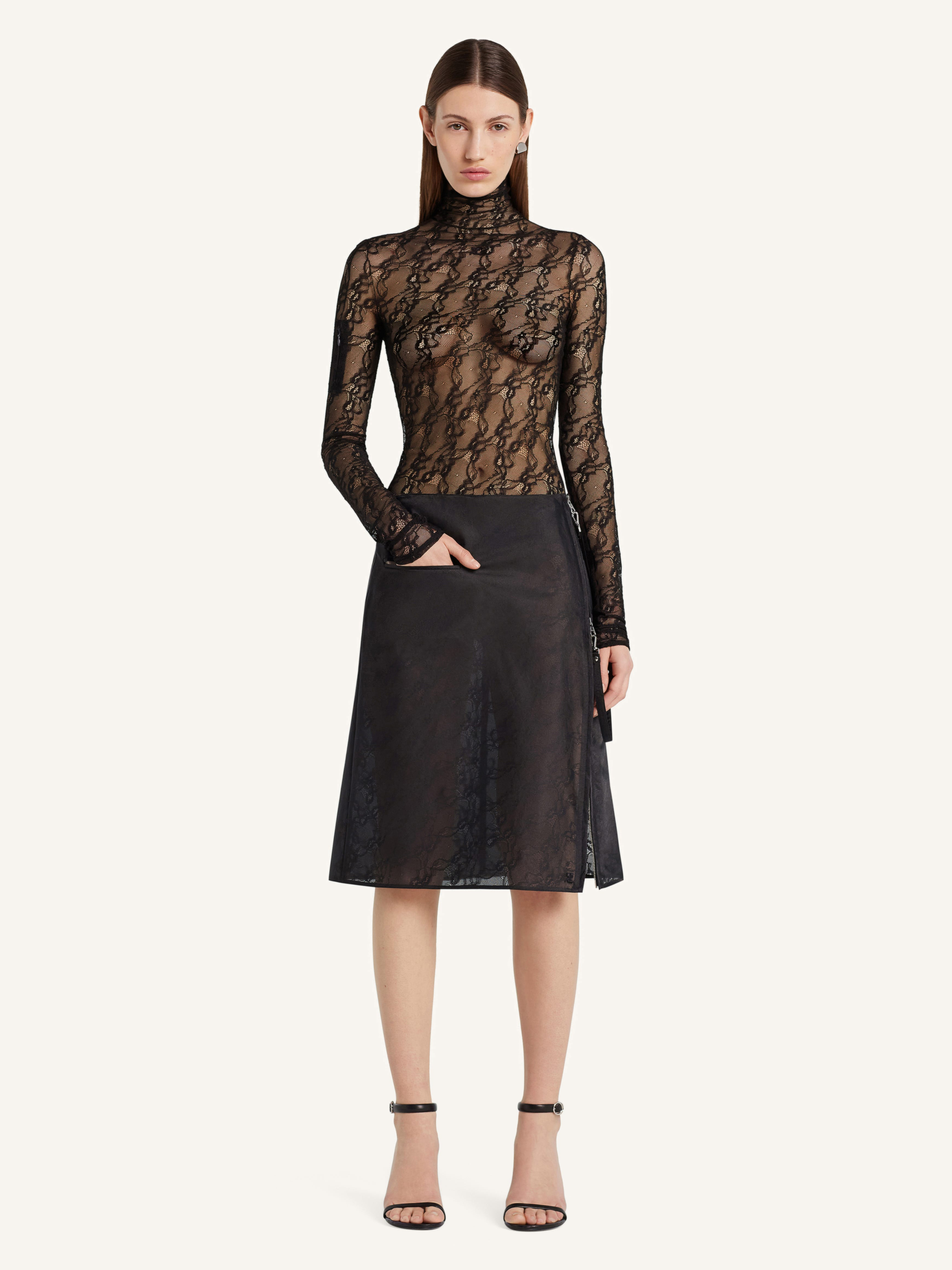 ZIPPED LACE SKIRT - 2