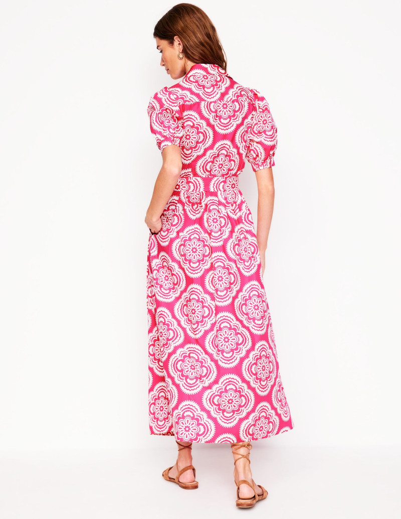 Alexa Maxi Shirt Dress-Pink Peony, Botanic Blush 4