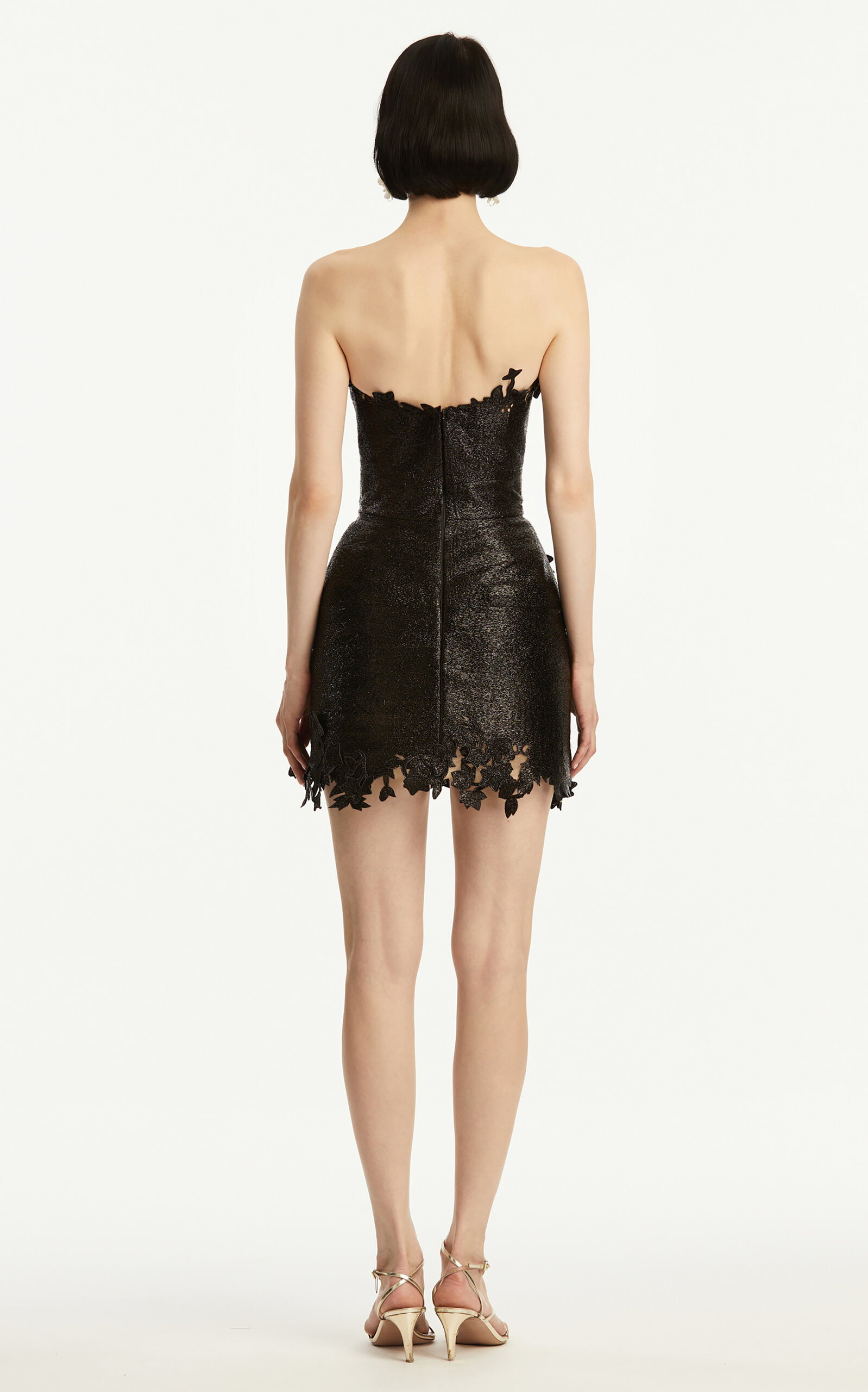 Embroidered Threadwork Mini Dress black - 4