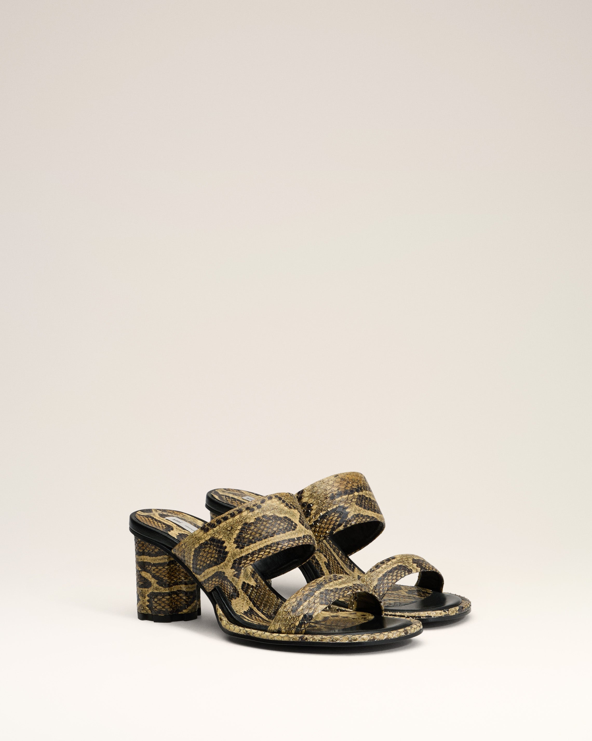 BEIGE LEATHER PIANO SANDALS - 3
