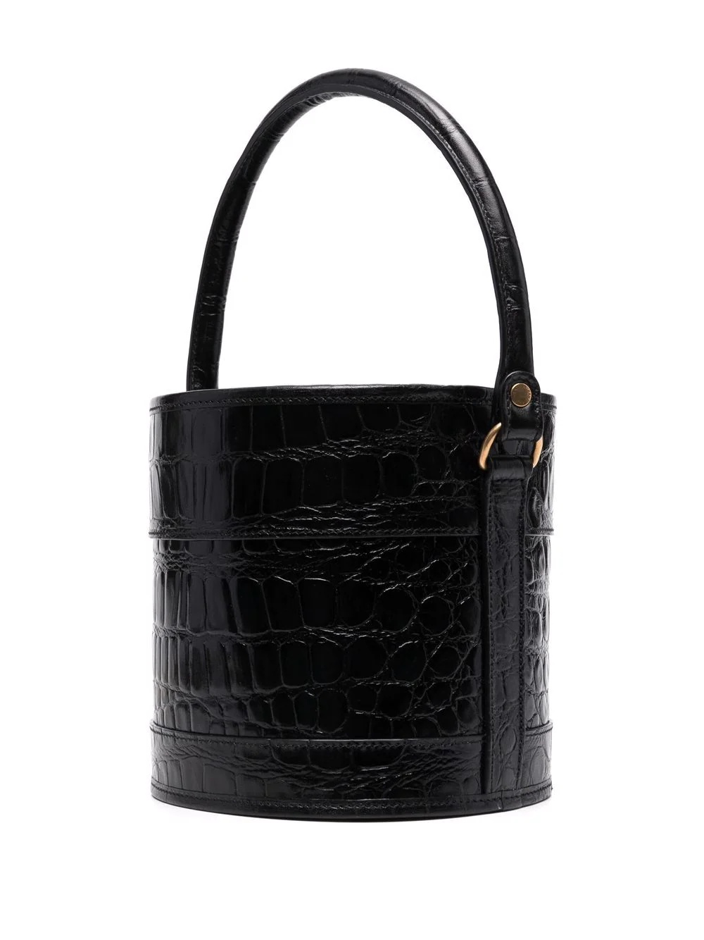 crocodile-effect embossed bucket bag - 4