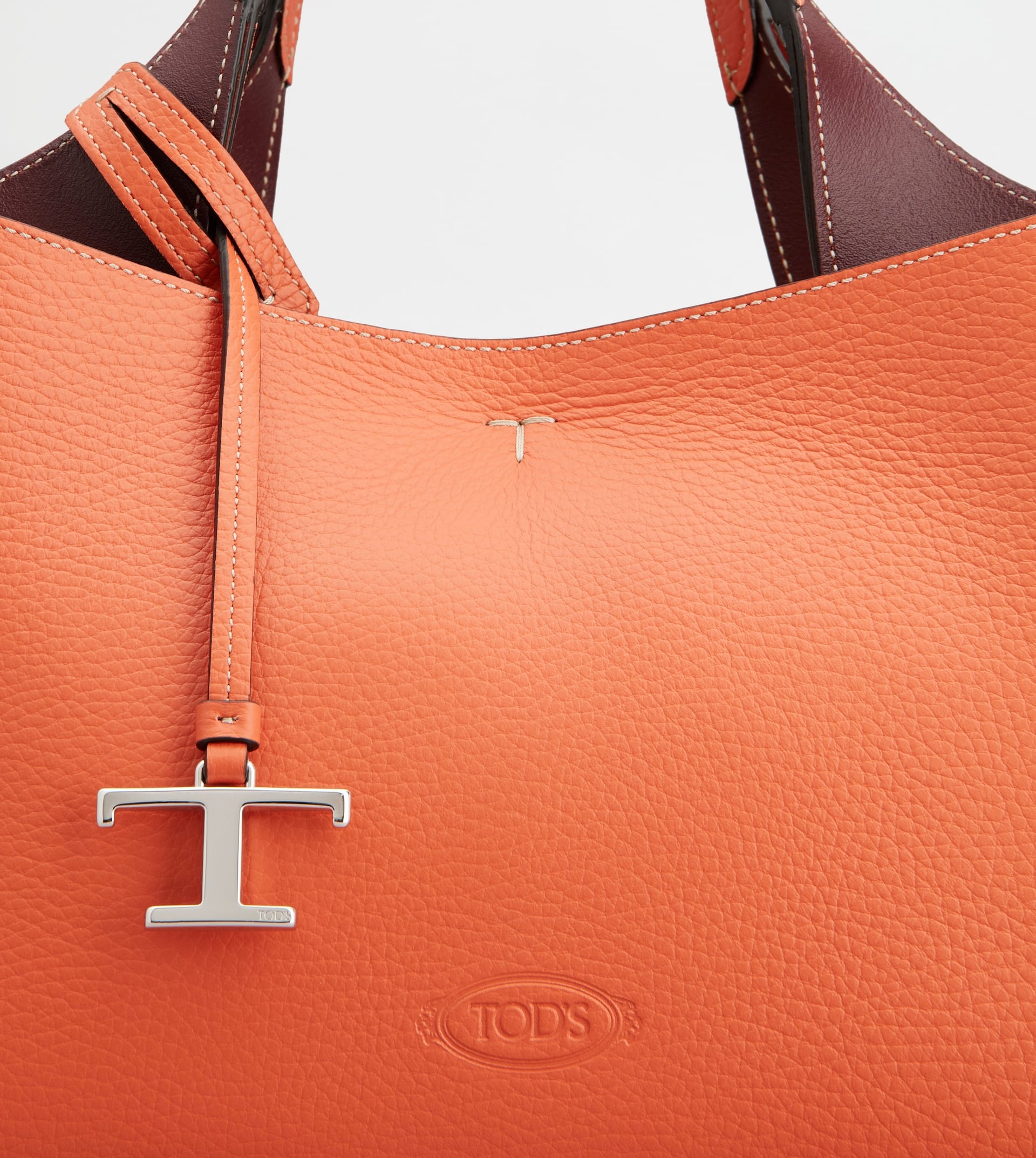 BAG IN LEATHER MINI - ORANGE, BURGUNDY - 4