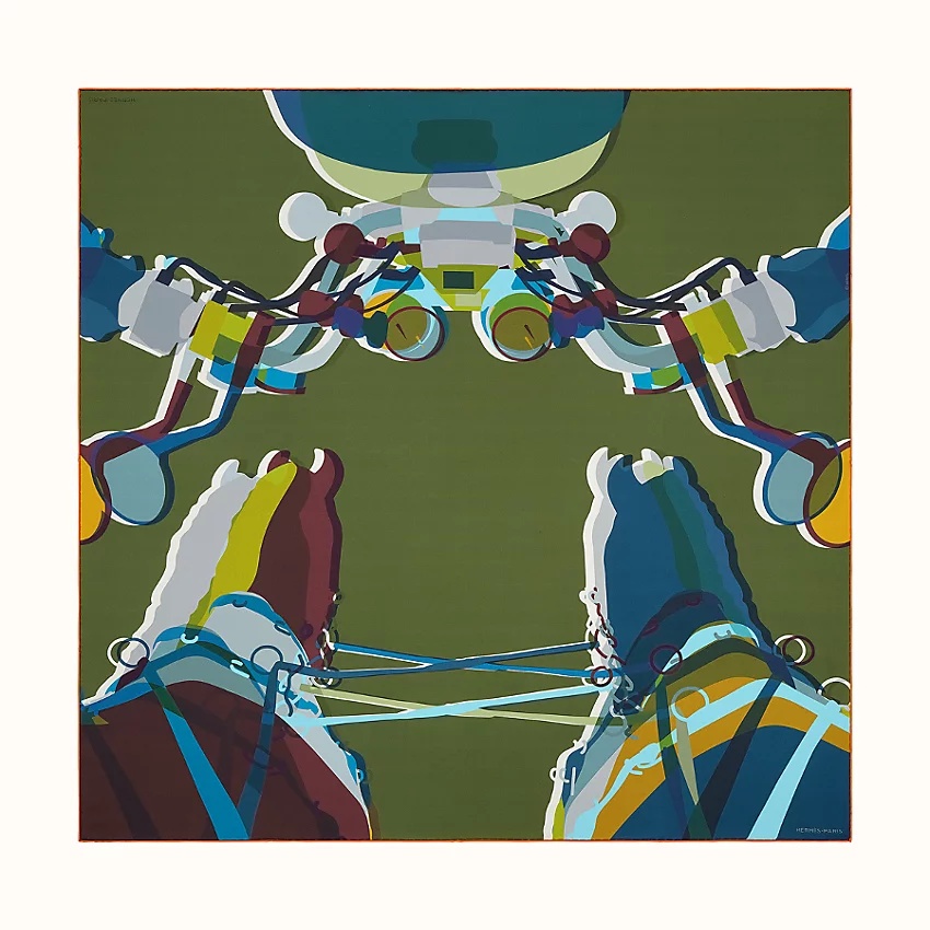 Hermes, Drive Me Crazy double face scarf 90 - 4