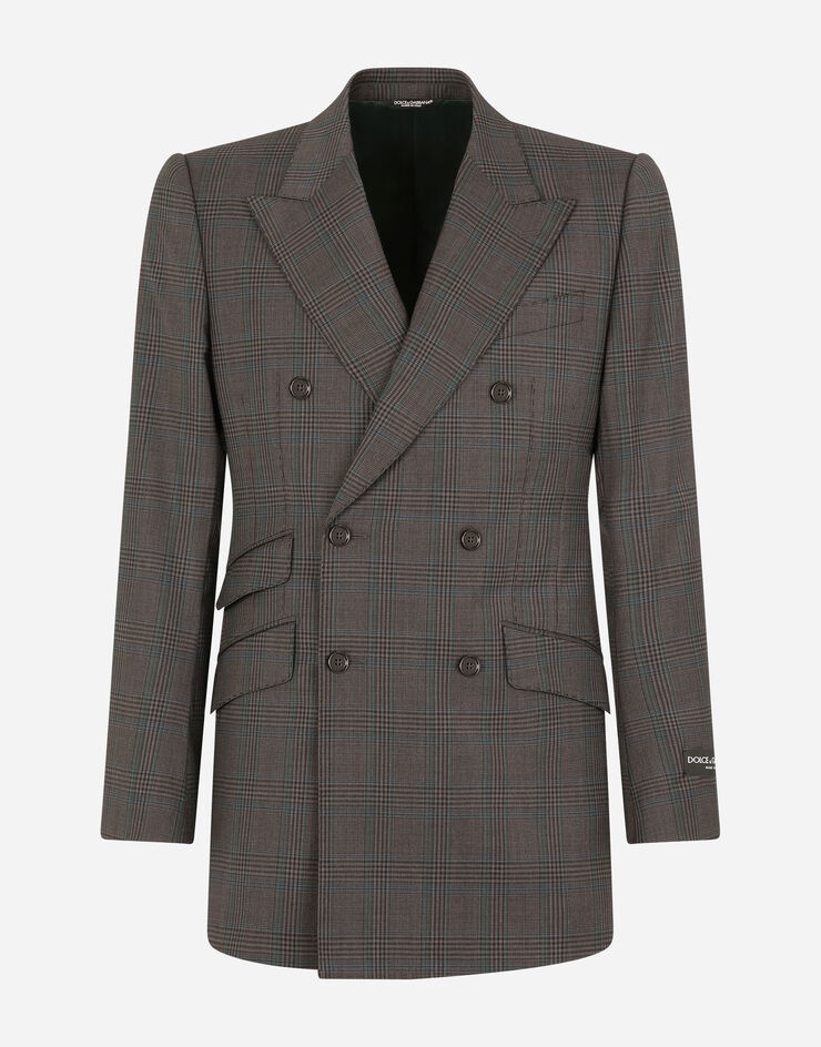 Double-breasted check wool Beat-fit suit - 3