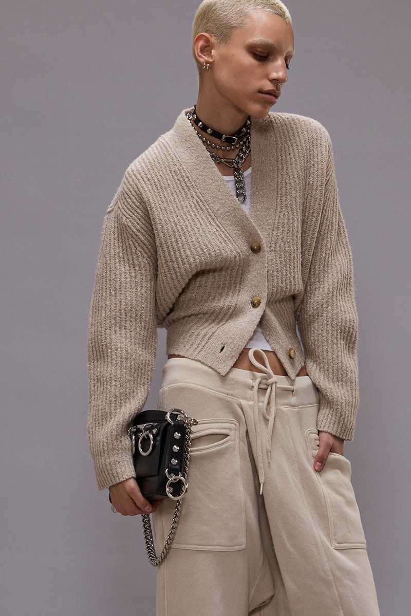 SPLIT HEM RIBBED CARDIGAN 1