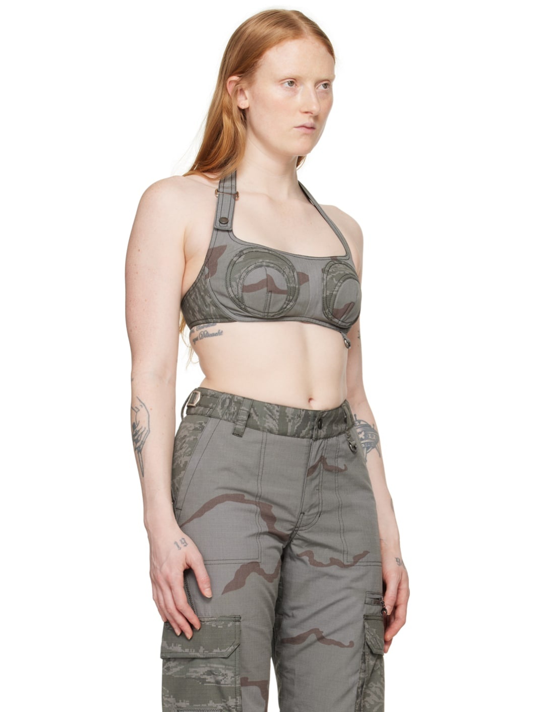 Gray Regenerated Camo Bra - 2