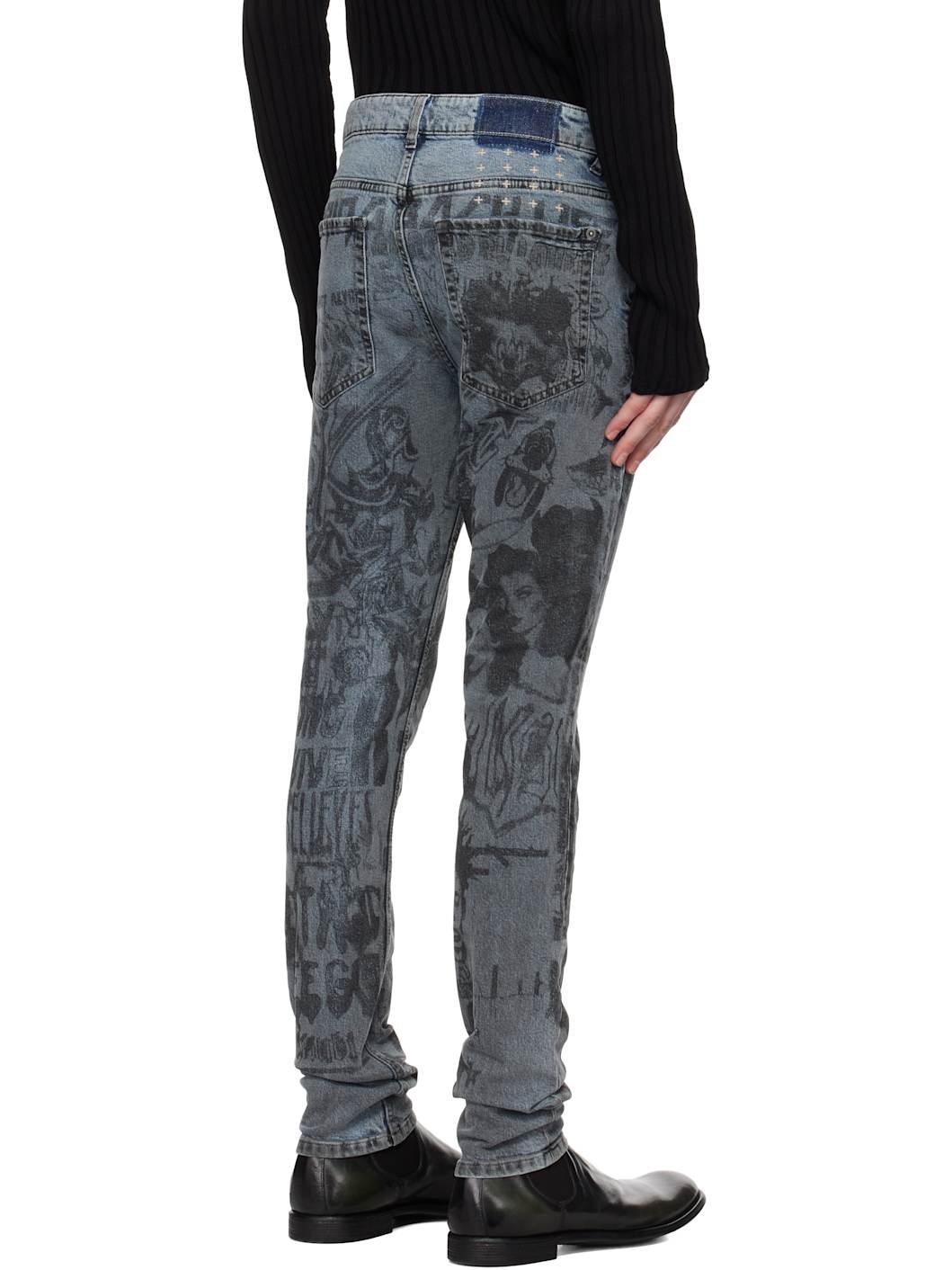 Blue Van Winkle Champagne Sketch Jeans - 3