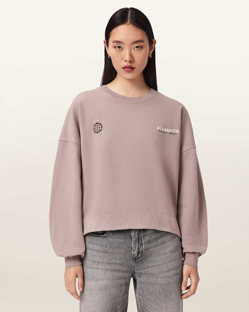 ALLSAINTS EMBLEM OVERSIZED LILA SWEATSHIRT outlook