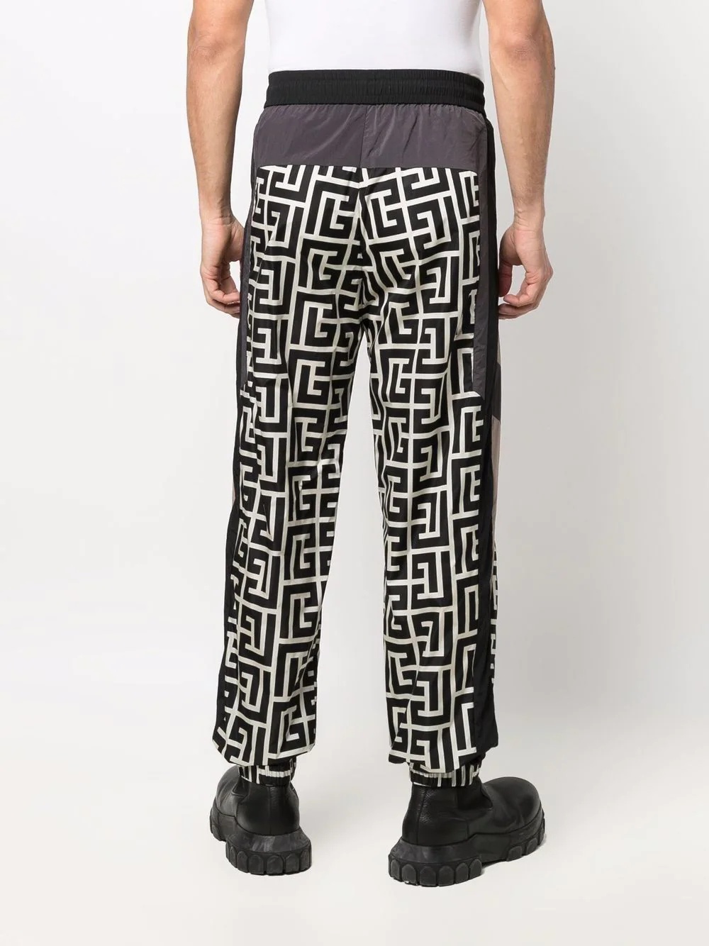 colour-blocked monogram track pants - 4