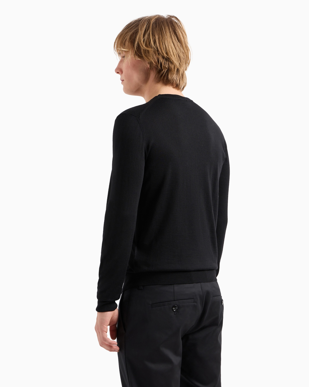 Pure virgin wool V-neck jumper - 3