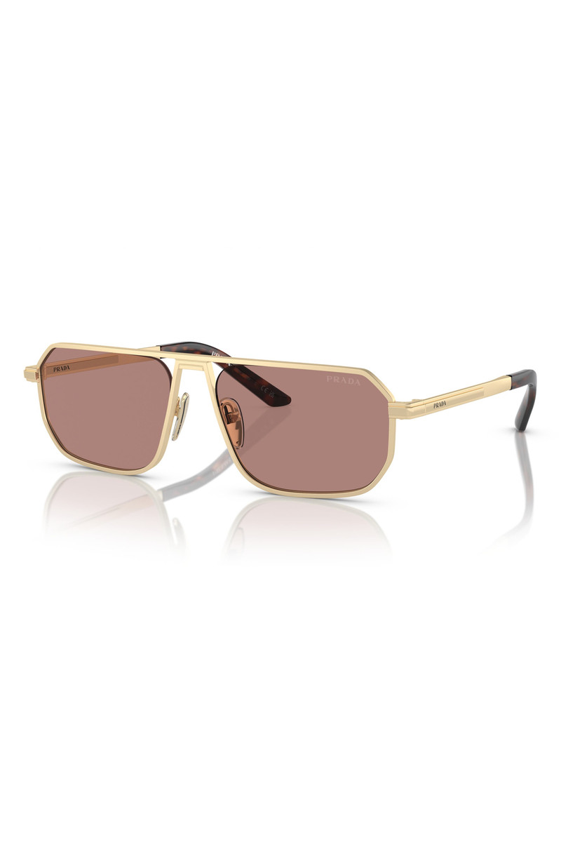 Prada Prada 59mm Pillow Sunglasses in Matte Pale Gold at Nordstrom outlook