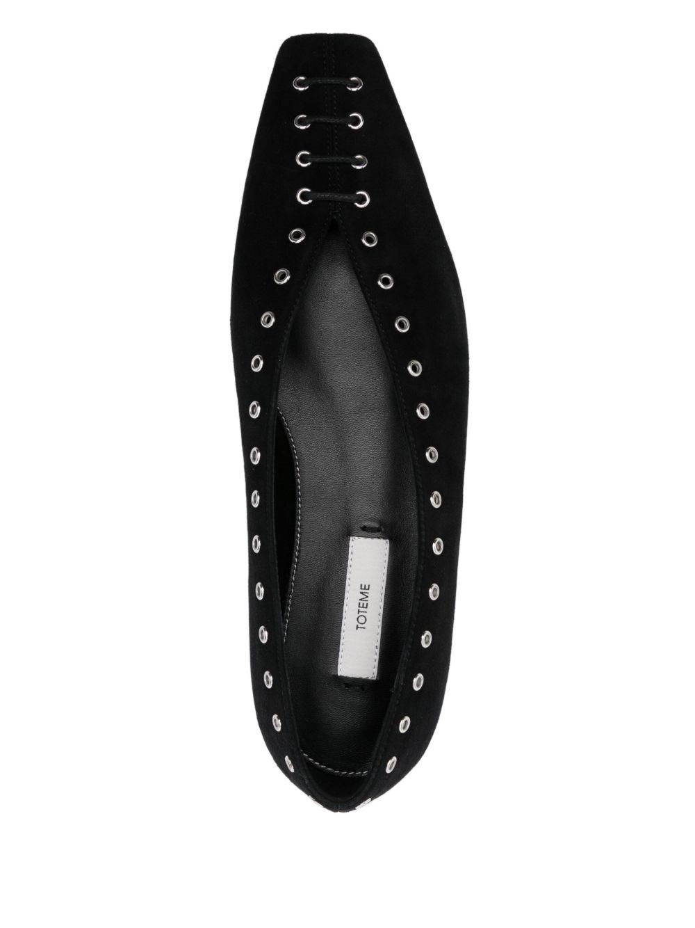 Suede leather lace-up ballets - 3
