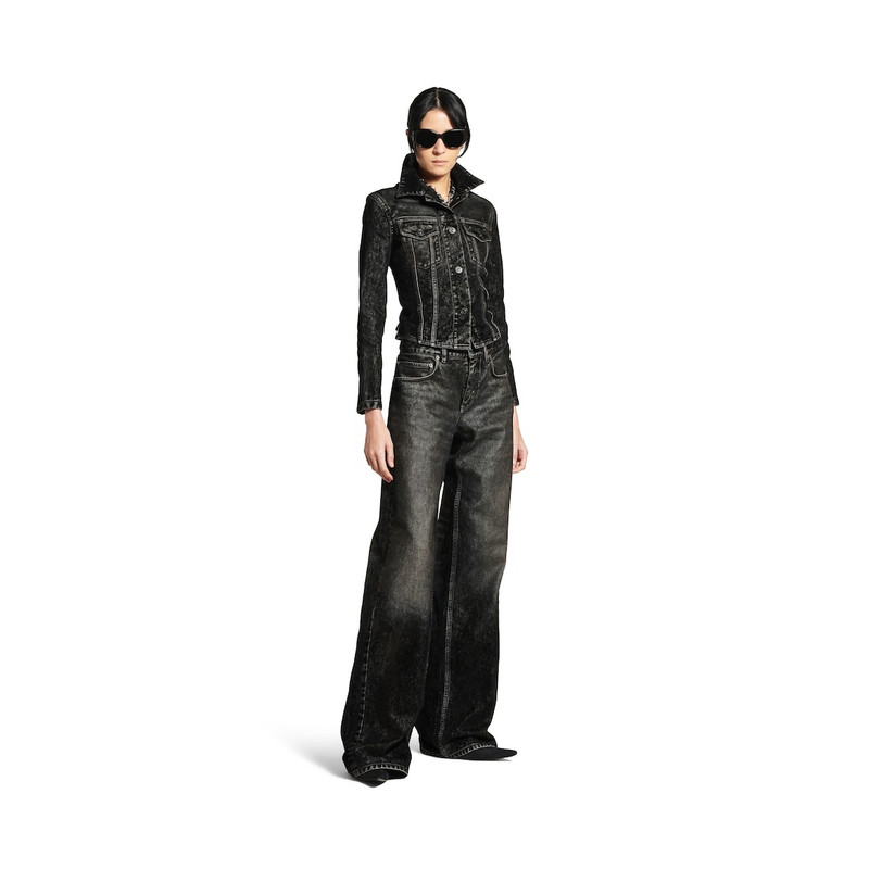 BALENCIAGA Women's Wide Leg Baggy Pants in Black outlook