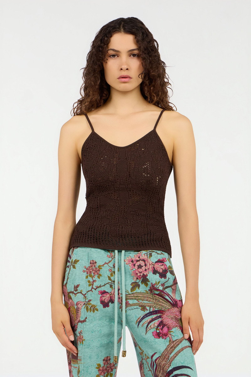 Crochet Effect Top With Spaghetti Straps 3