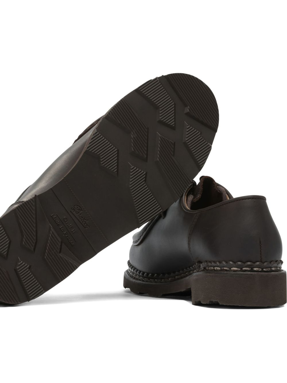leather lace-up loafers - 3