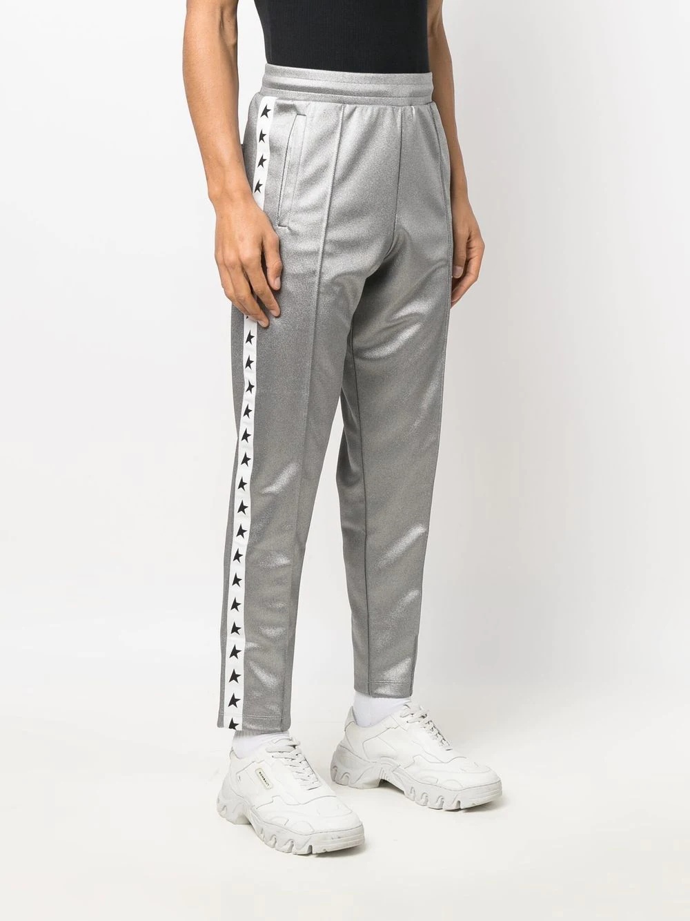 metallic star-stripe track pants - 3