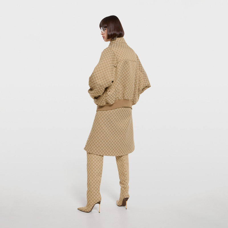 GG cotton canvas fabric zip jacket 4