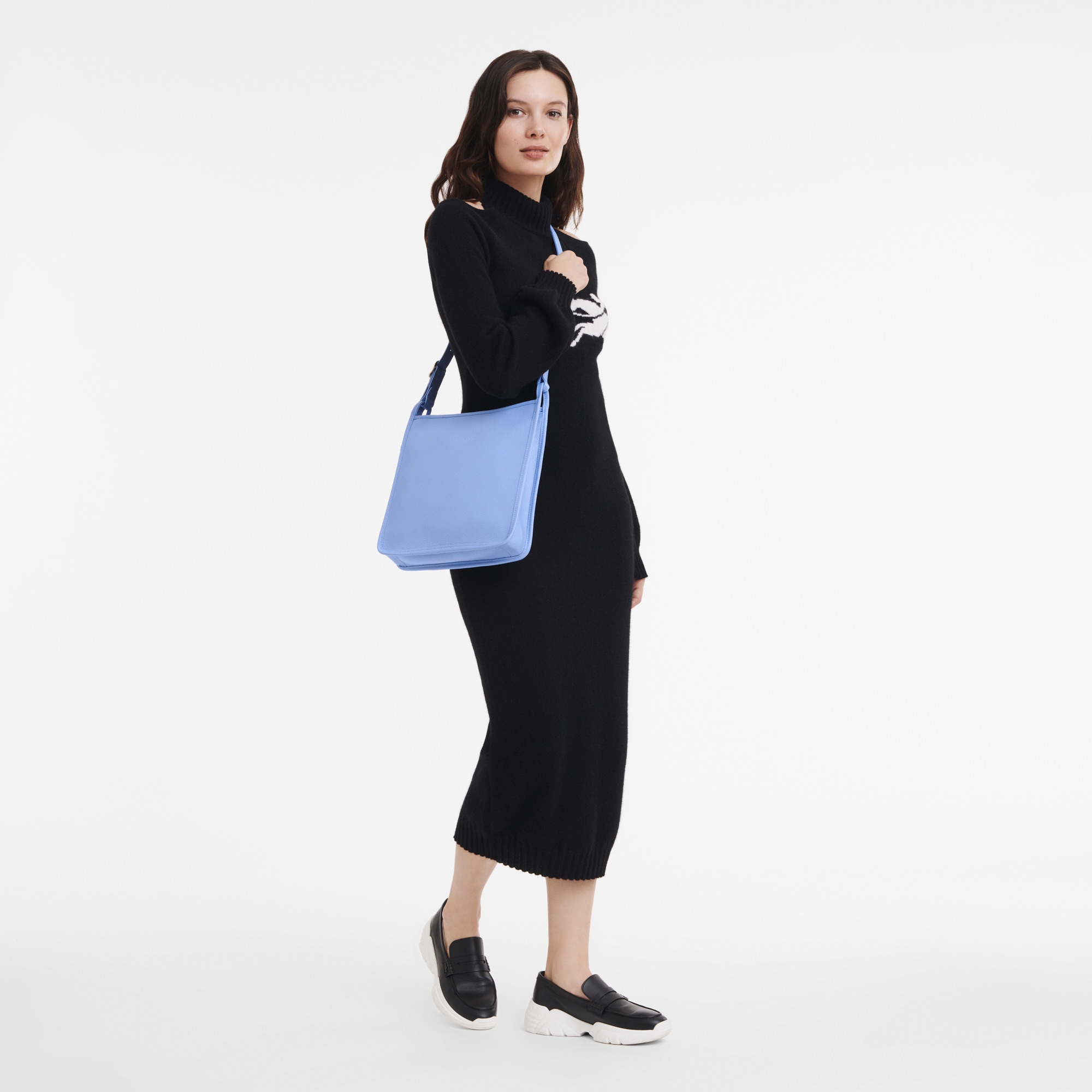 Le Foulonné M Crossbody bag Cloud Blue - Leather - 2