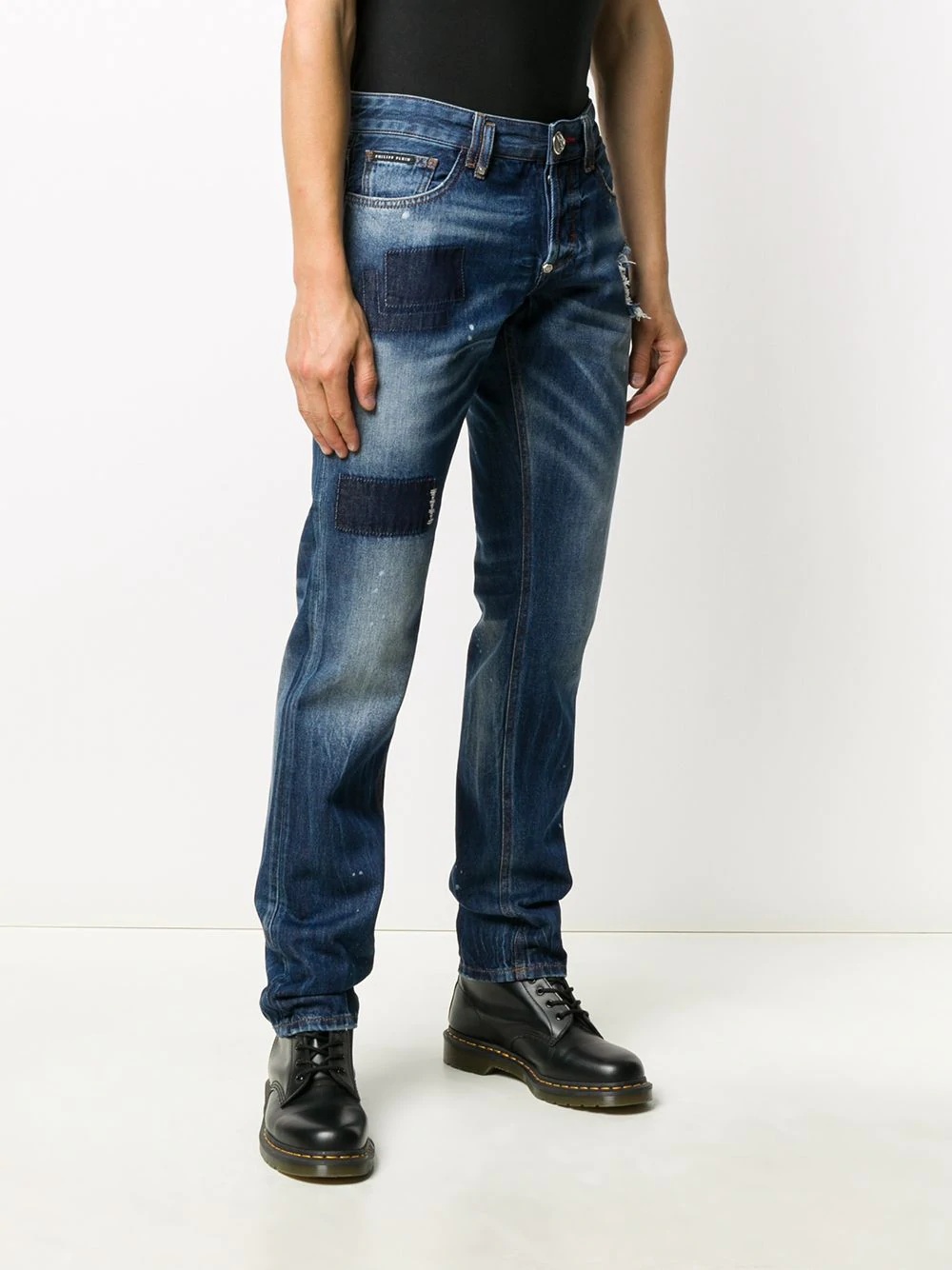 stonewashed slim-fit jeans - 3