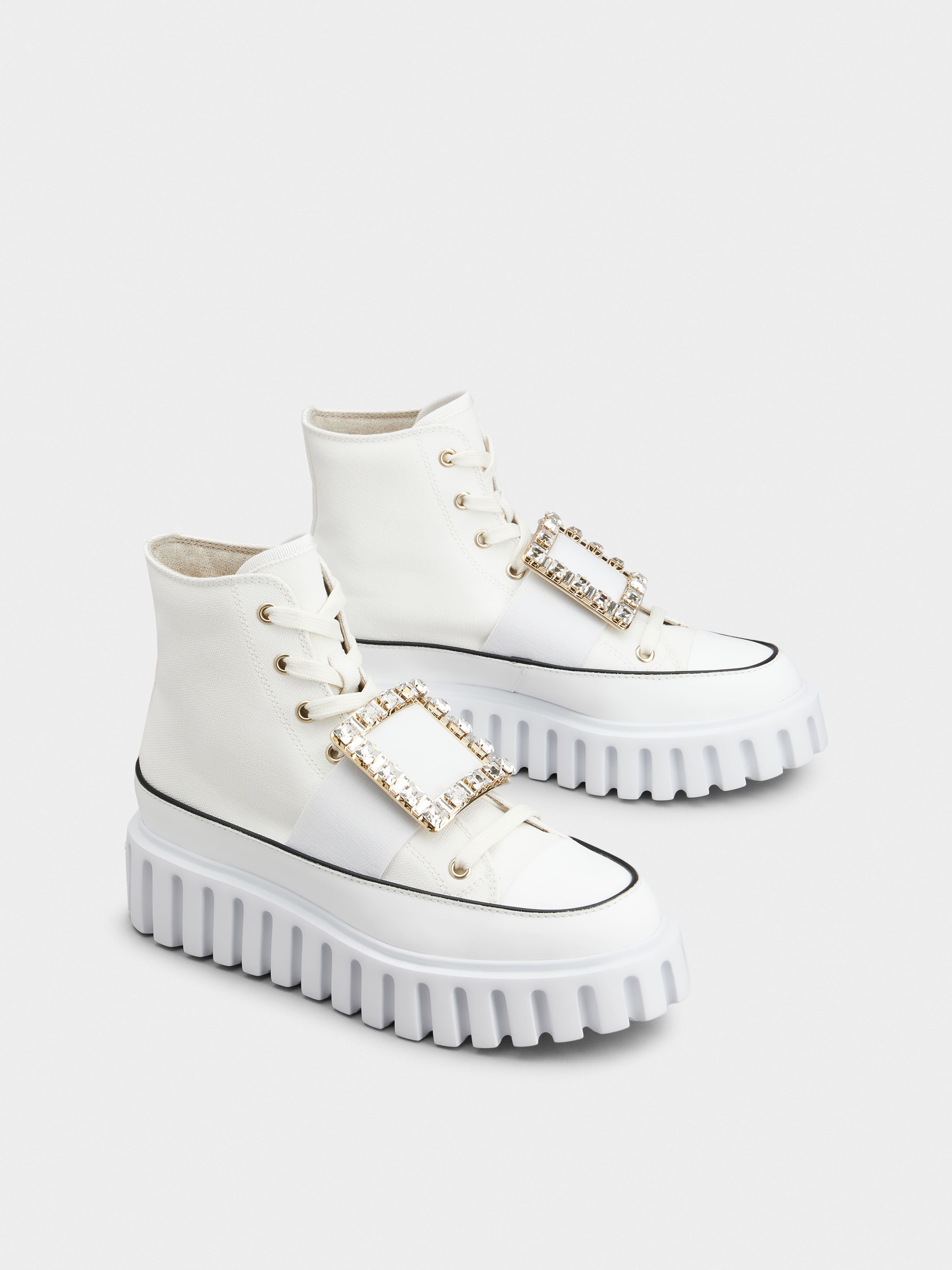 Viv' Go-Thick Strass Buckle Hi-Top Sneakers in Canvas - 2