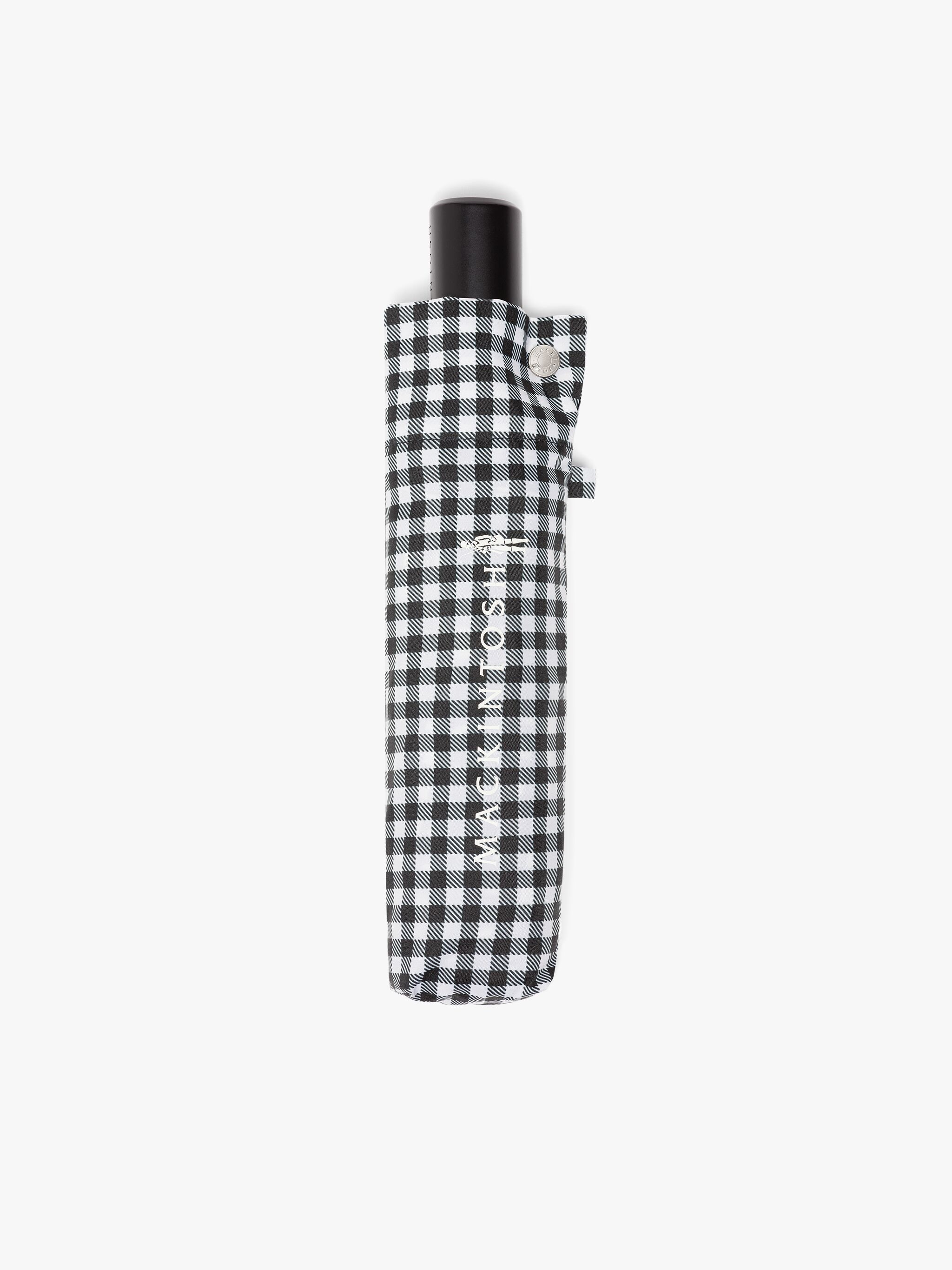 AYR BLACK & WHITE SHEPHERD CHECK AUTOMATIC TELESCOPIC UMBRELLA - 4