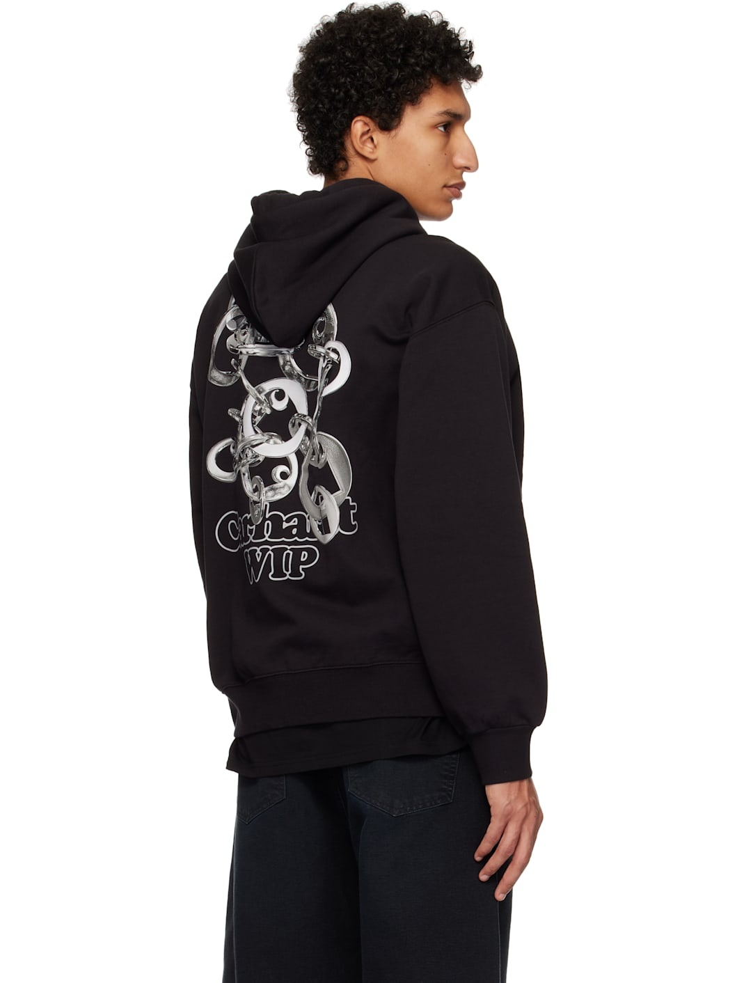 Black Charm Link Hoodie - 3