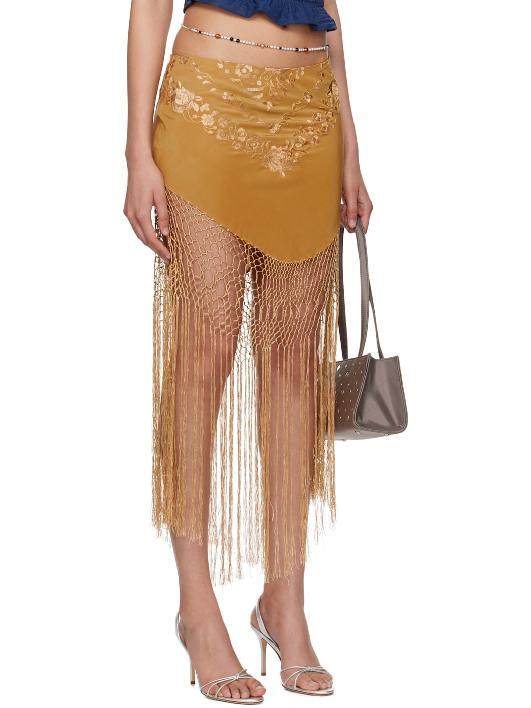 SSENSE Exclusive Yellow Demi-Couture Piano Shawl Midi Skirt - 2
