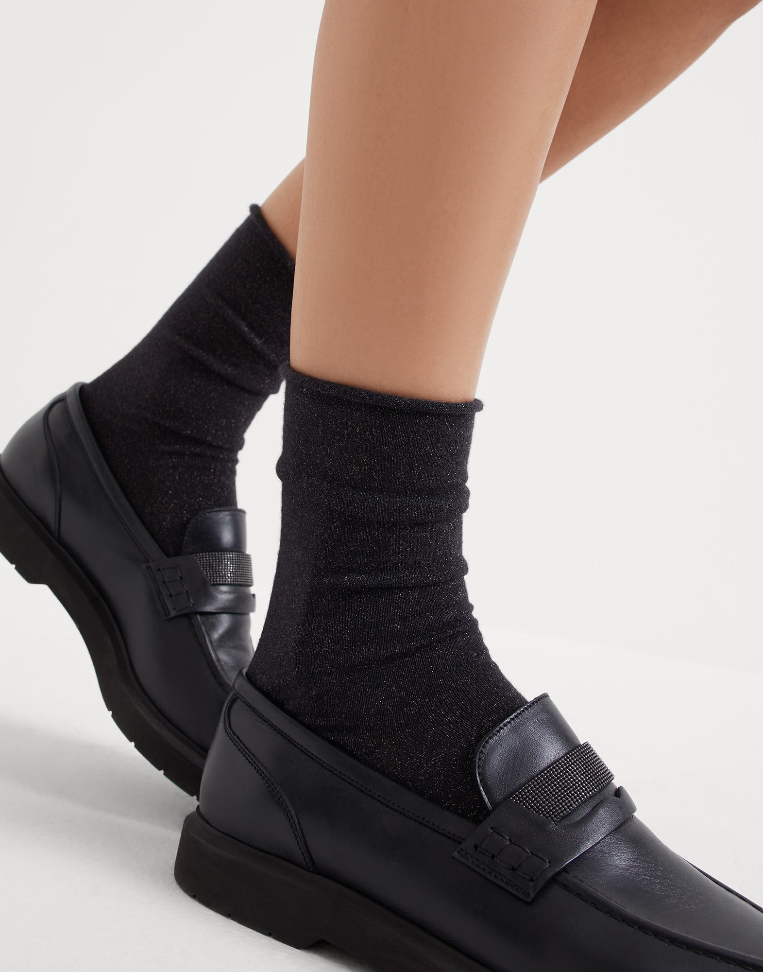 Cashmere and silk sparkling knit socks - 3