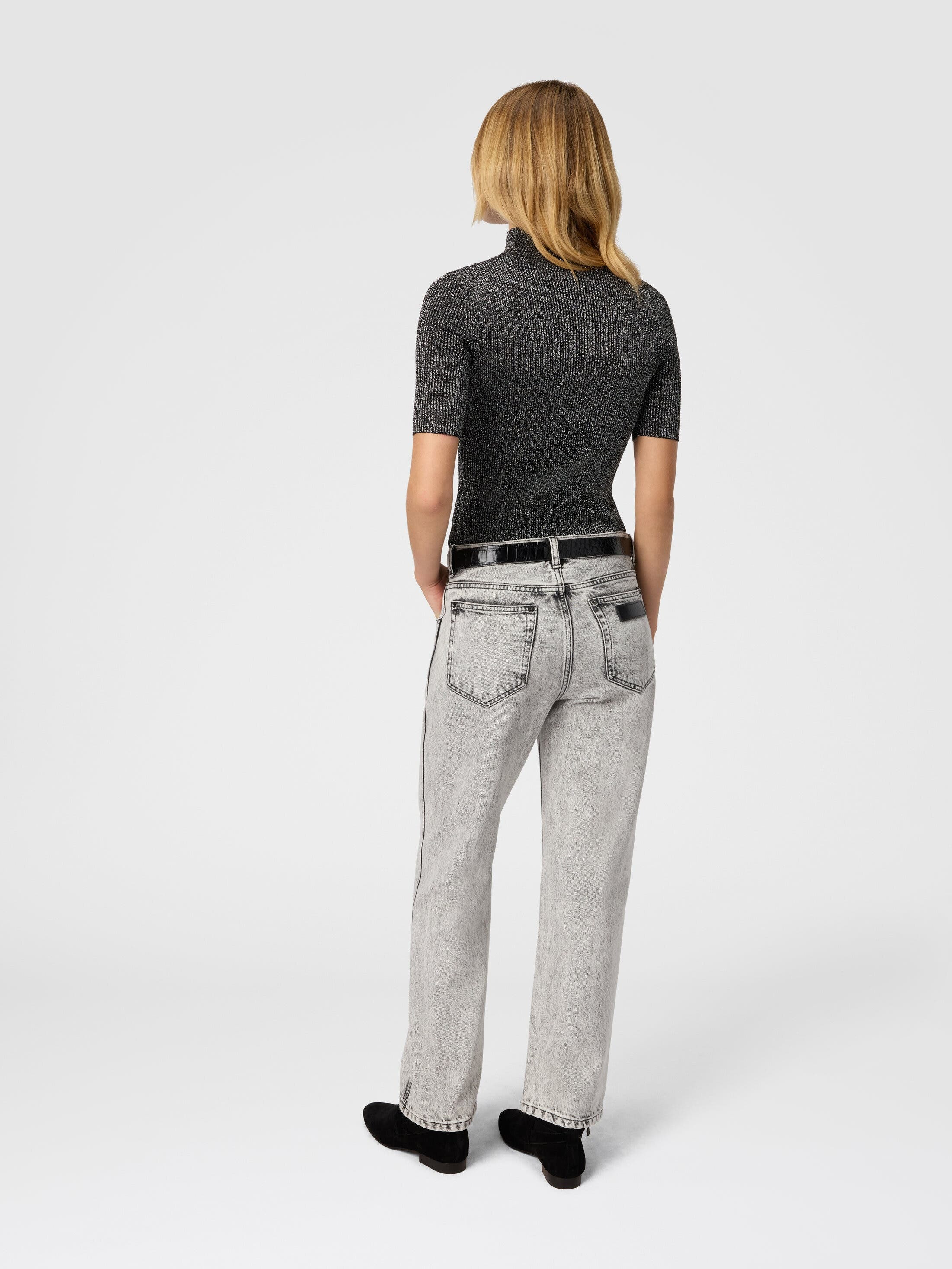 Missoni Mock Neck Sweater With Lamé Threads in Silver at Nordstrom - 3