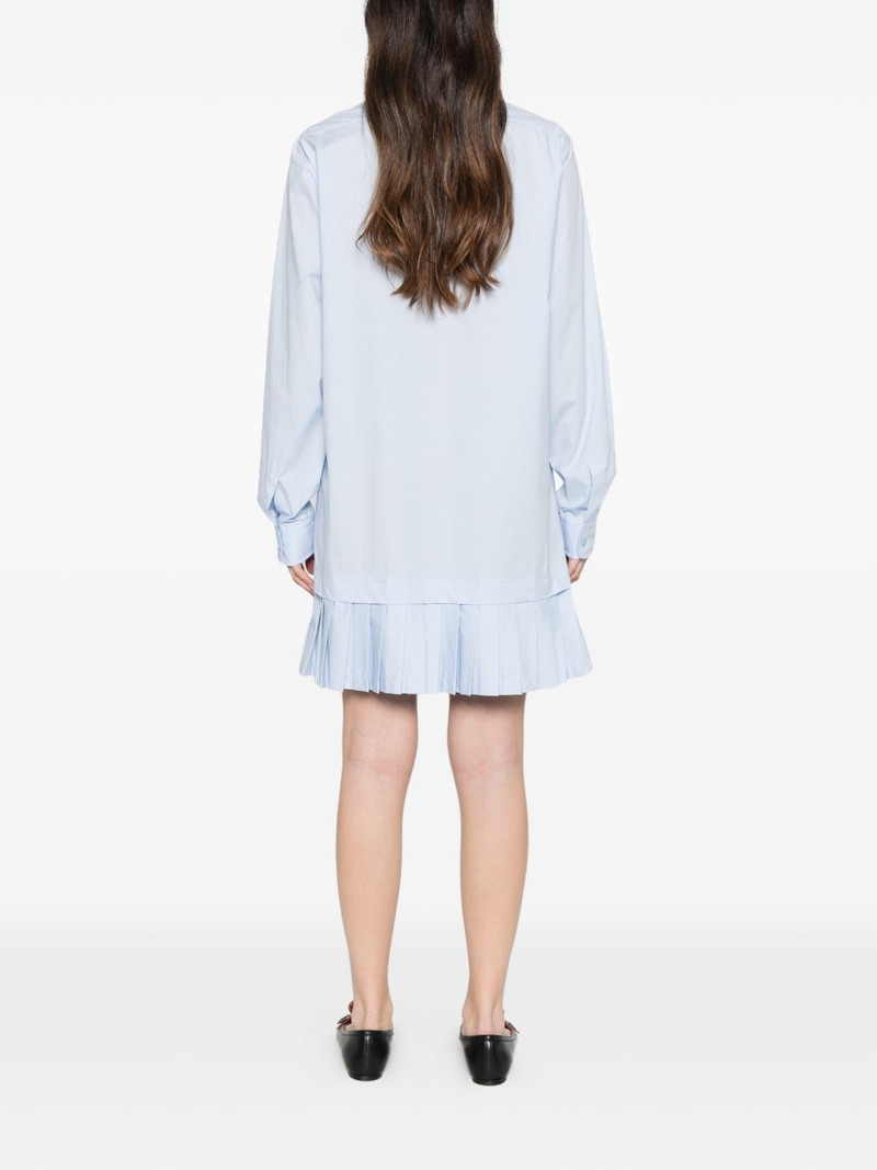 logo-embroidery pleated-hem mini dress 4