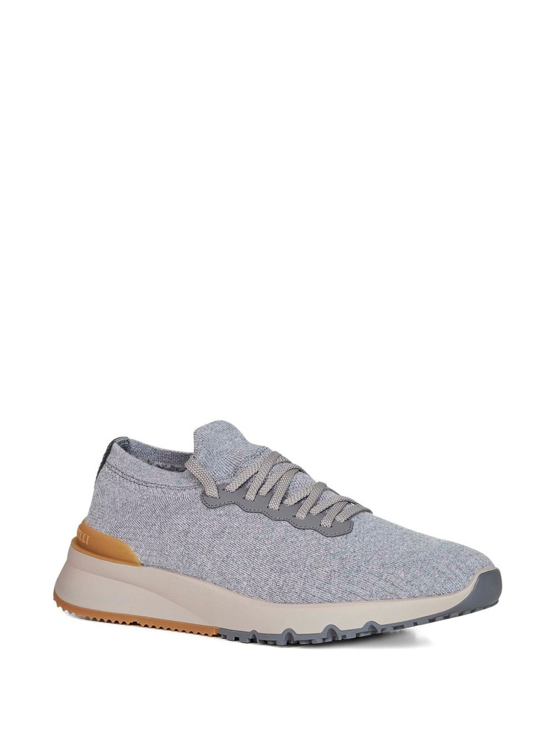Brunello Cucinelli jacquard wool knit sneakers outlook