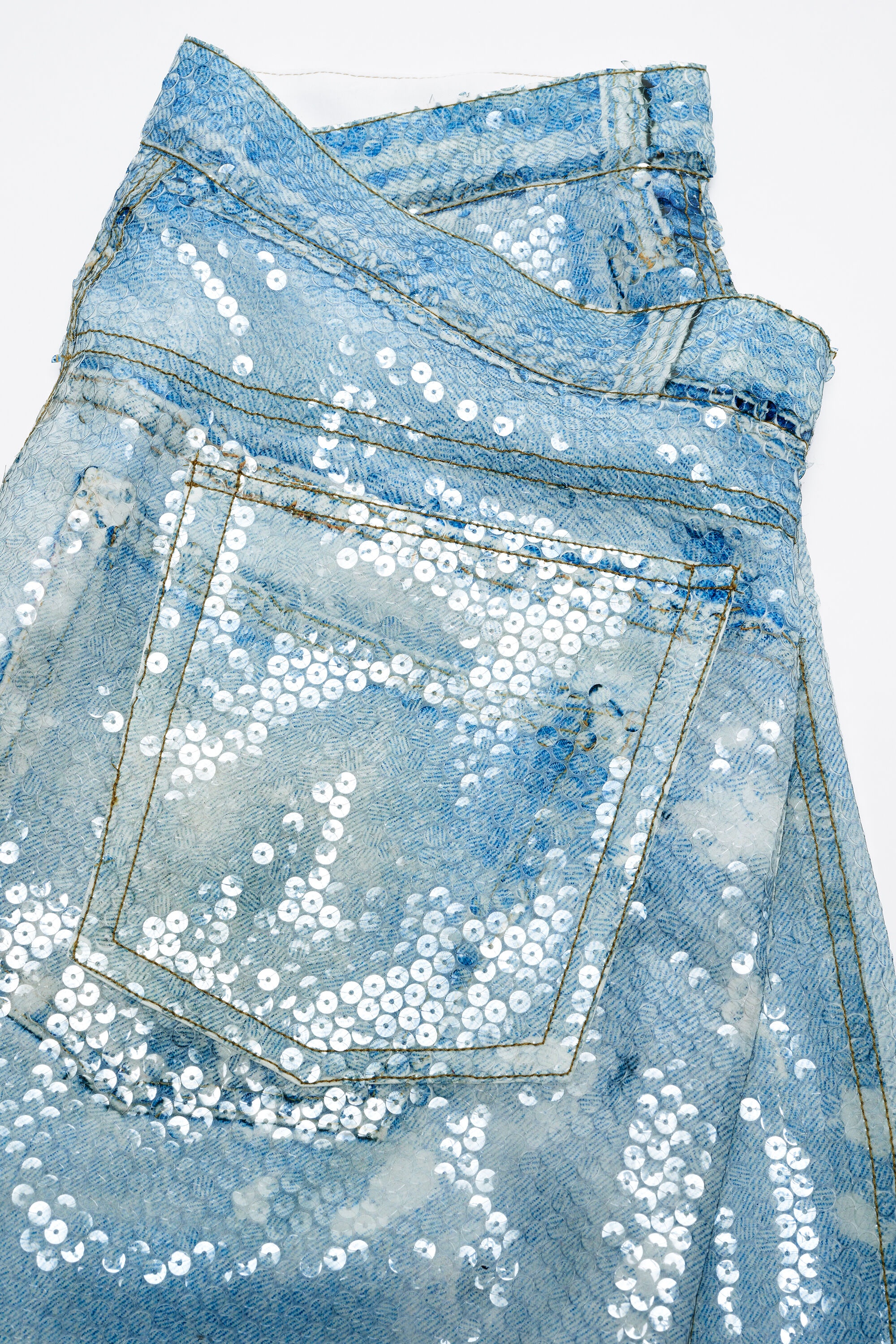 Printed sequins trousers - Mid blue - 6