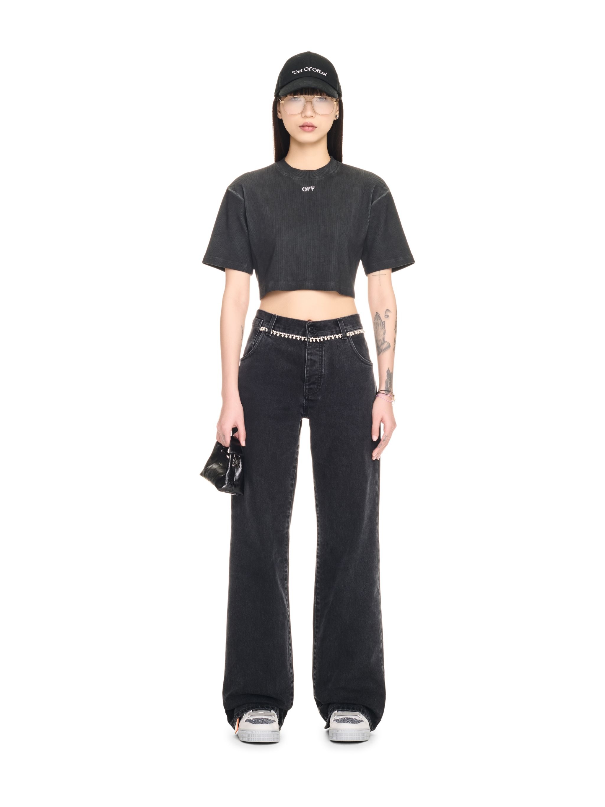 Off Stamp Rib Crop Tee - 2