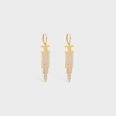 CELINE Triomphe Fringe Earrings in Brass with Gold Finish and Strass outlook