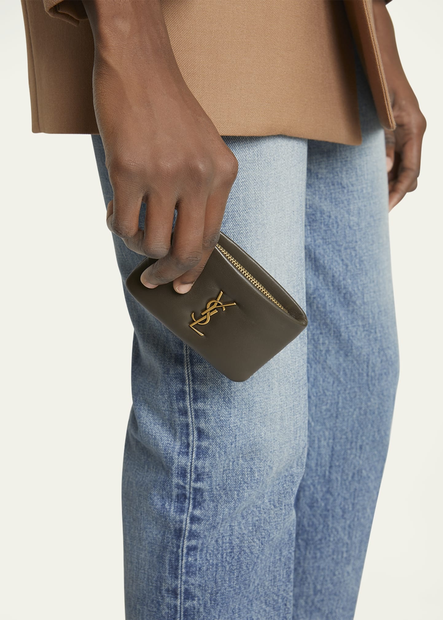 YSL Zip Card Holder in Plonge Leather - 2