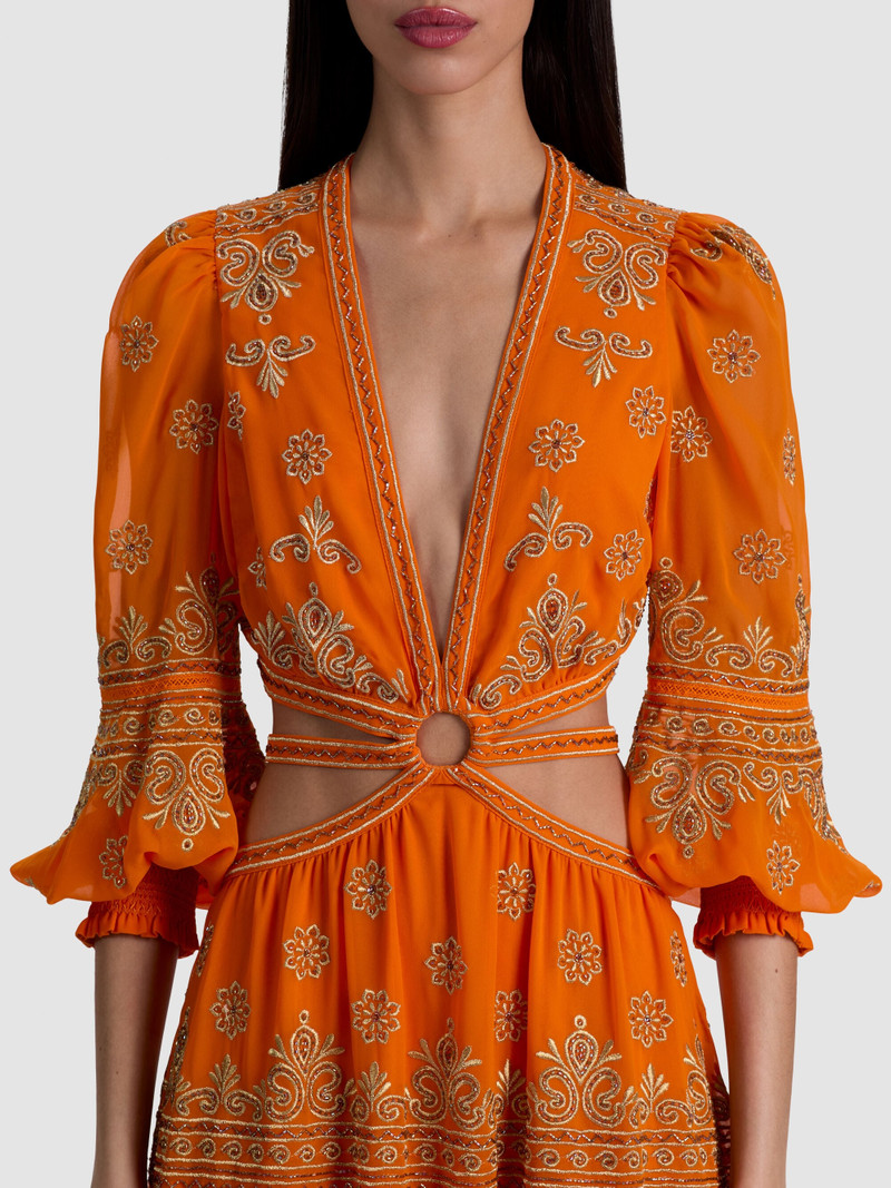 PATRICA EMBELLISHED RUFFLE MAXI DRESS 2