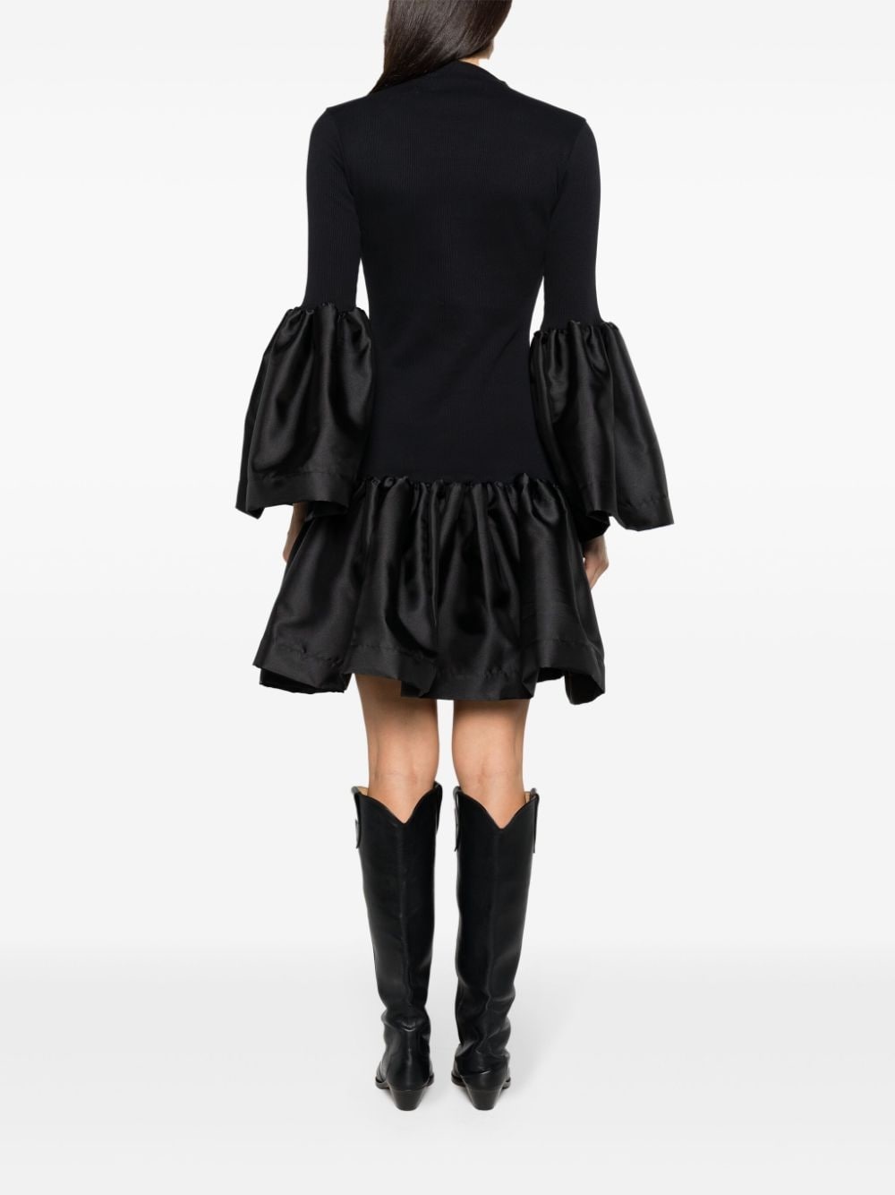 peplum-hem ribbed-knit midi dress - 4