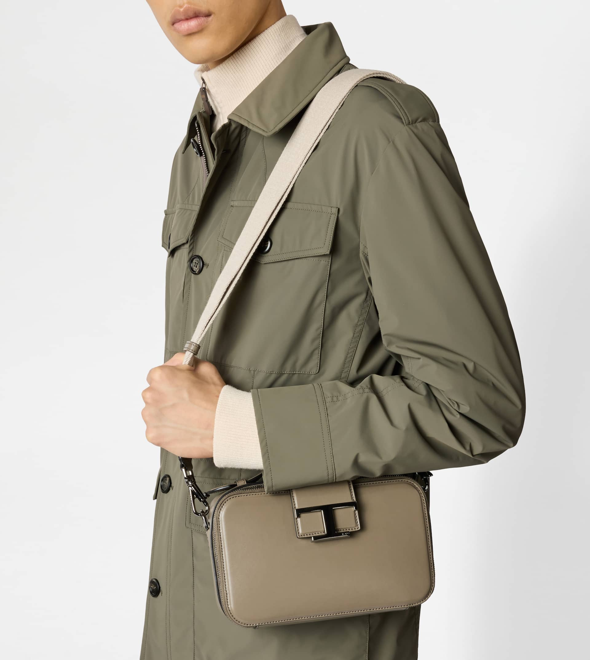 CAMERA BAG IN LEATHER MINI - GREY - 5