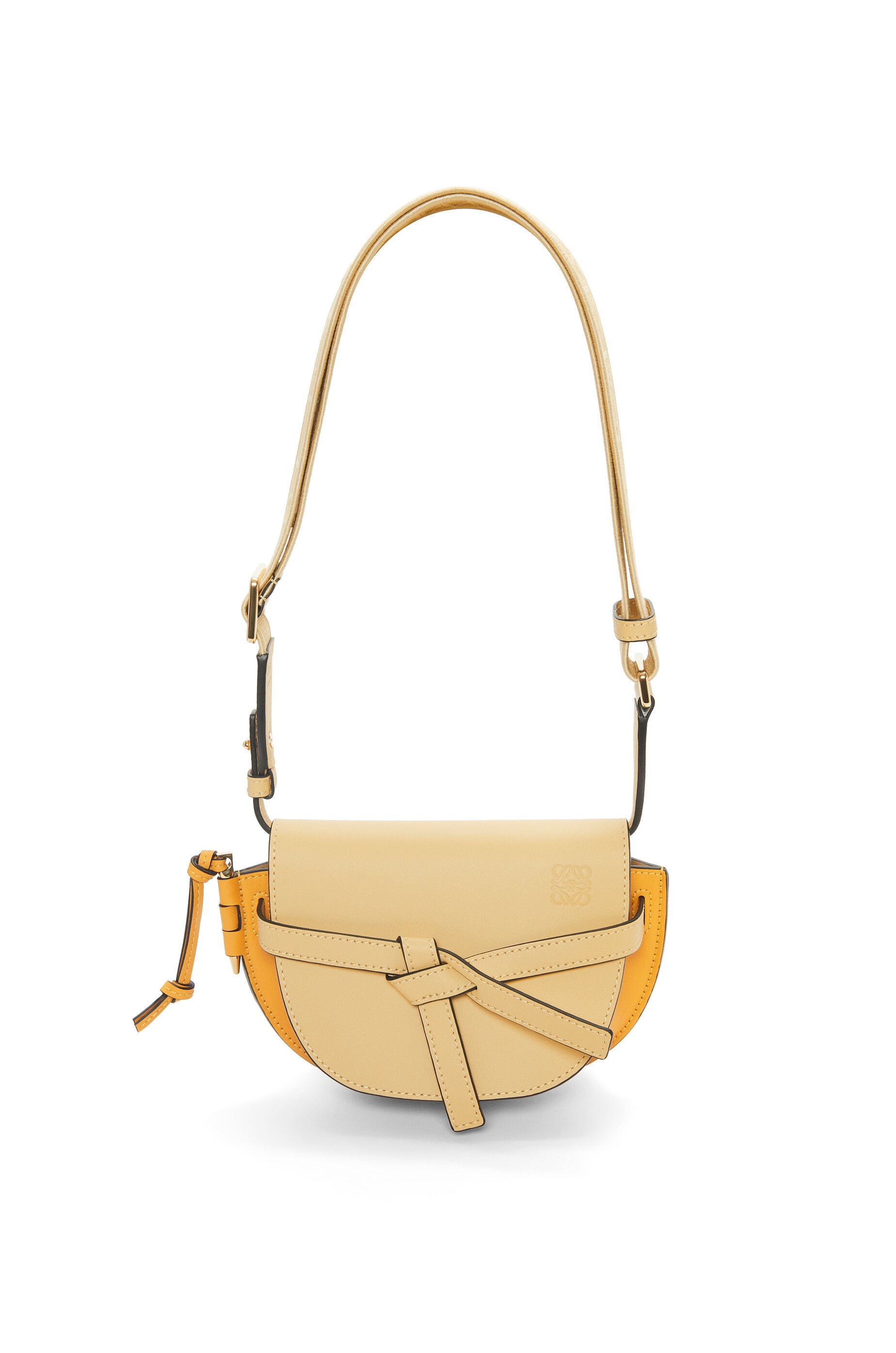 Mini Gate Dual bag in soft calfskin and jacquard - 7