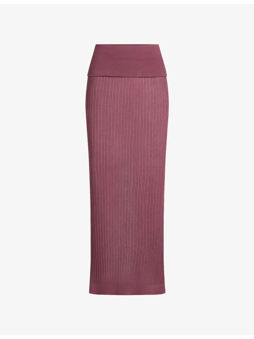 Foldover Sheer Knit Maxi Skirt - 1