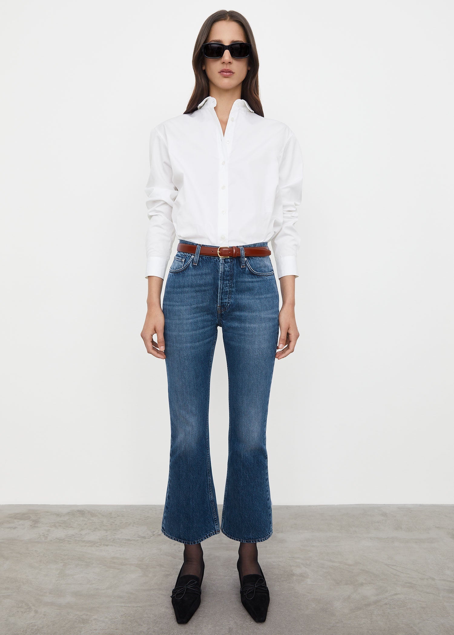 Cropped kick denim mid blue - 3