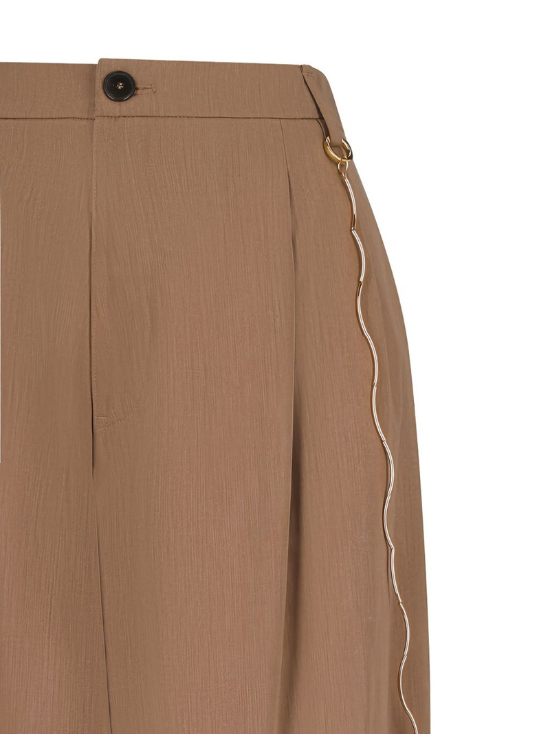 chain-embellished pleated trousers 3