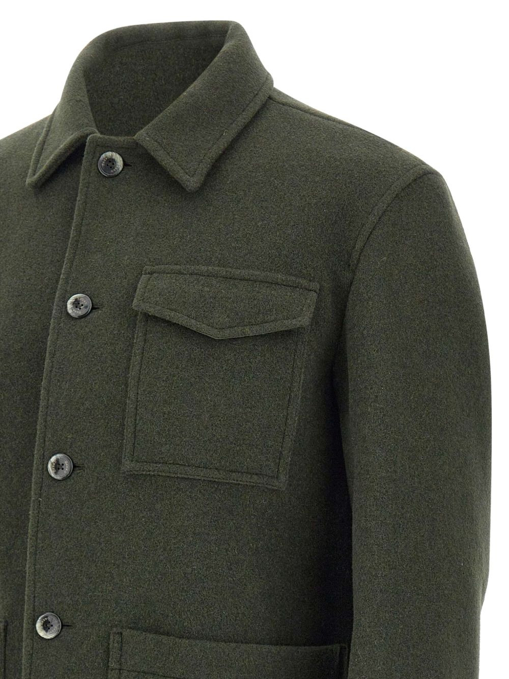 patch-pocket button-fastening shirt jacket - 4