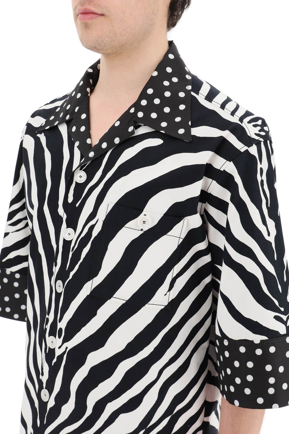 ZEBRA PRINT SHORT SLEEVE SHIRT - 5