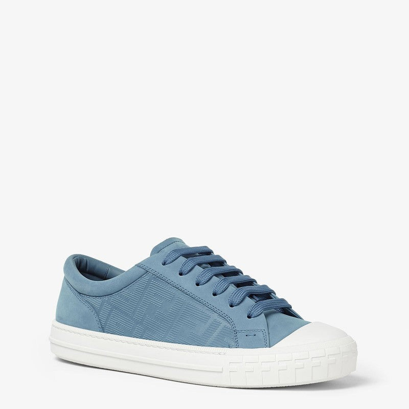 Fendi Domino Sneaker In Light Blue Nabuck Men - 2