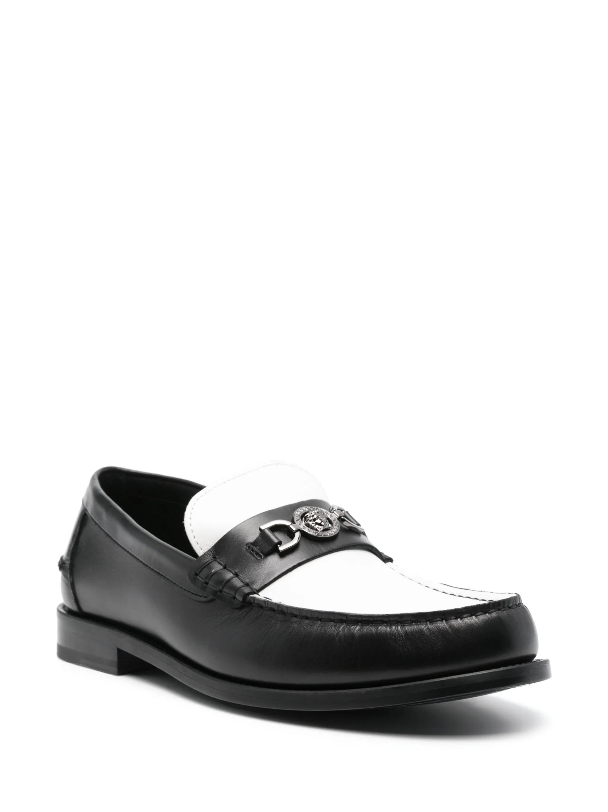 Medusa-plaque colourblock loafers - 2