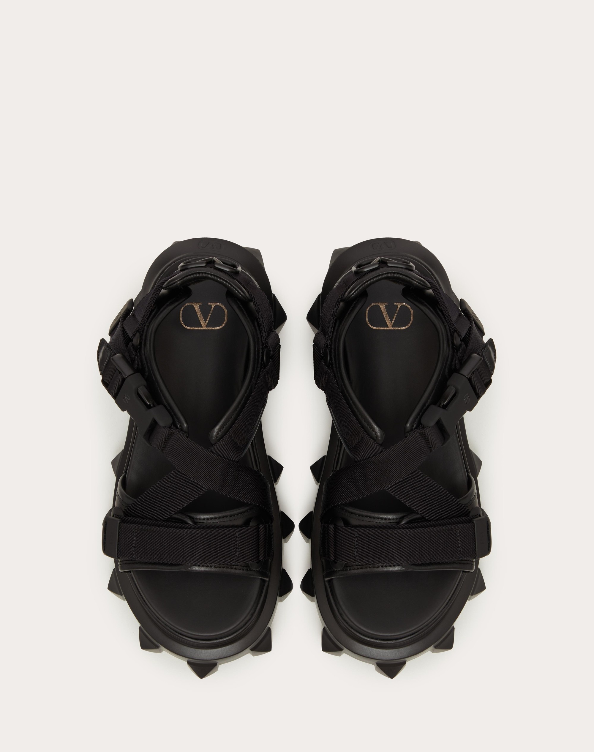 CALFSKIN TRACKSTUD SANDAL WITH BANDS - 4