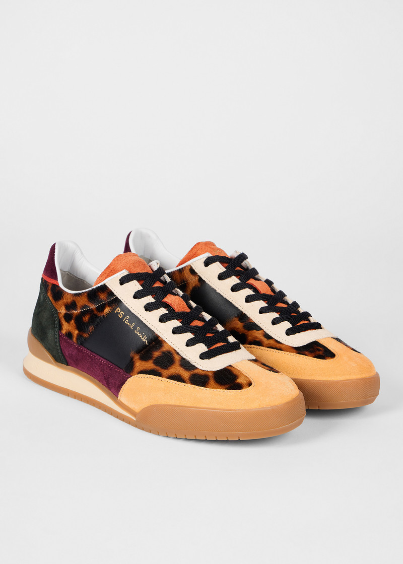 Paul Smith Women's Leather Leopard 'Dover' Retro Gum Trainers outlook